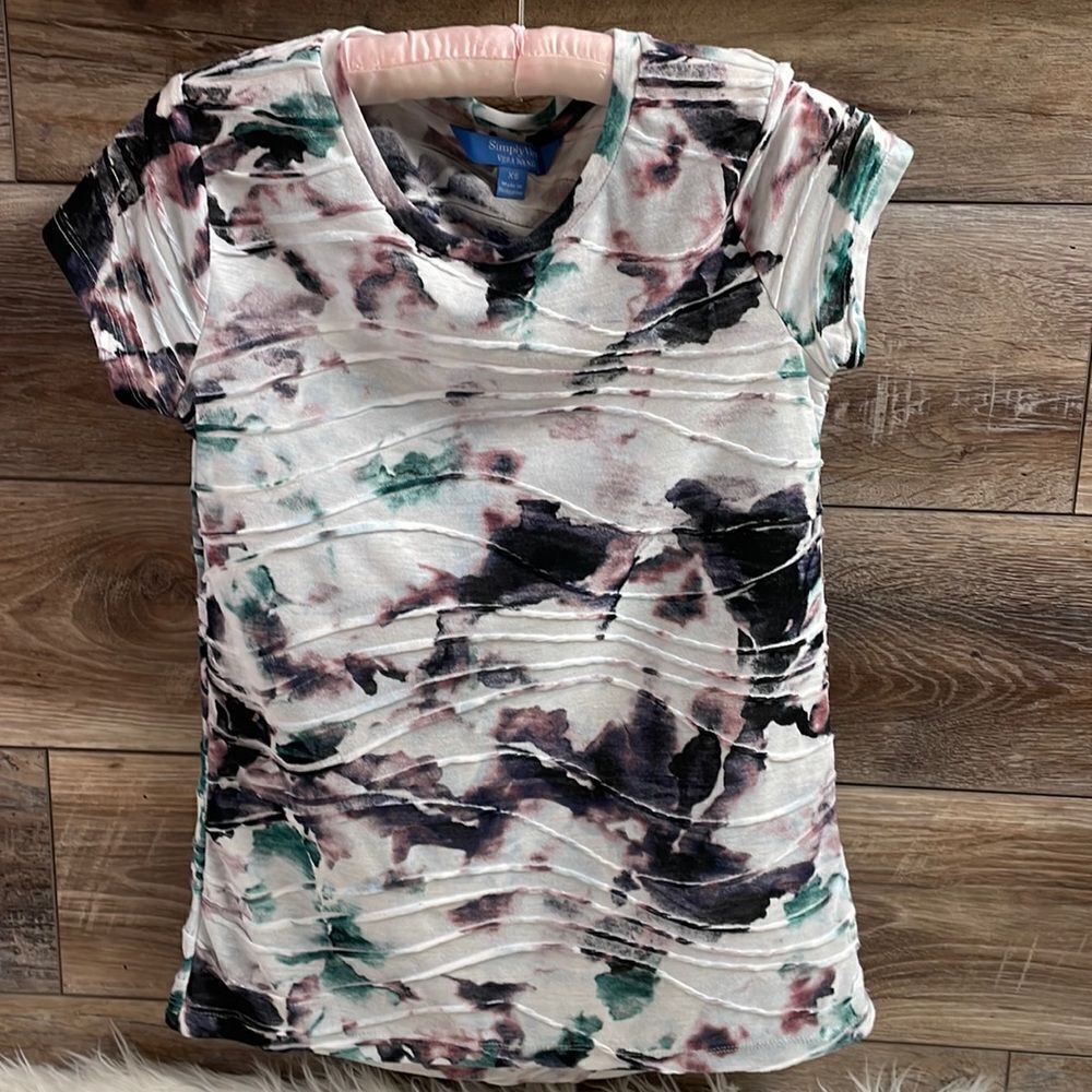 SIMPLY VERA VERA WANG Knit Short Sleeve Top Size XS